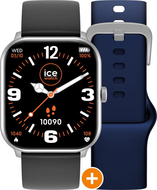 Ice Watch Ice Smart - Ice 1.0 - Silver - 2 Bands - Black - Navy Unisex's Black Watch 022252