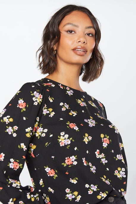 Ditsy Floral Long Sleeve Blouse