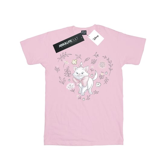 Disney Girls The Aristocats Marie Heart Cotton T-Shirt (Baby Pink)