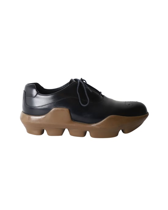 Prada Platform Brogues in Black Leather - Image 1