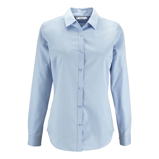 SOLS Womens/Ladies Brody Herringbone Shirt (Sky Blue) - Image 1