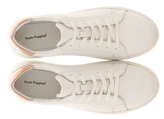 Hush Puppies Womens Trainers Chunky Camille Leather Lace Up white - Image 6