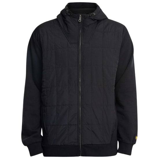 Lyle & Scott Hybrid sudadera con capucha negra acolchada con cremallera - Image 1