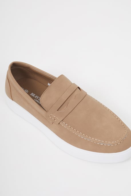 Taupe 'Lisbon' Faux Suede Loafers