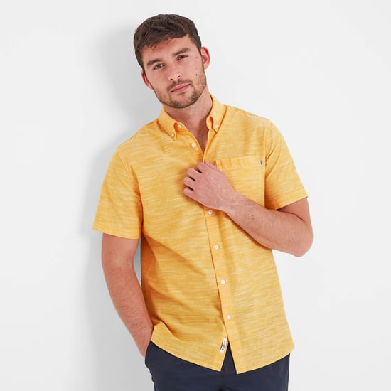 Dwaine Mens Short Sleeve Shirt Bright Yellow