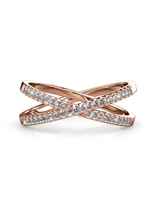 Anillo X - Oro rosa y cristal - Image 1