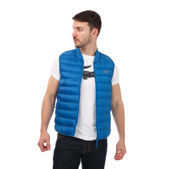 Men's Lacoste Water-Repellent Puffer Vest in Blue