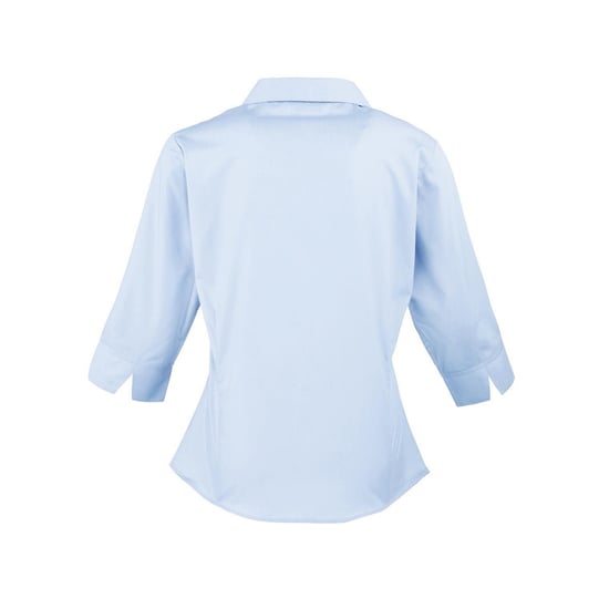Premier Womens/Ladies Poplin 3/4 Sleeve Shirt (Light Blue) - Image 2