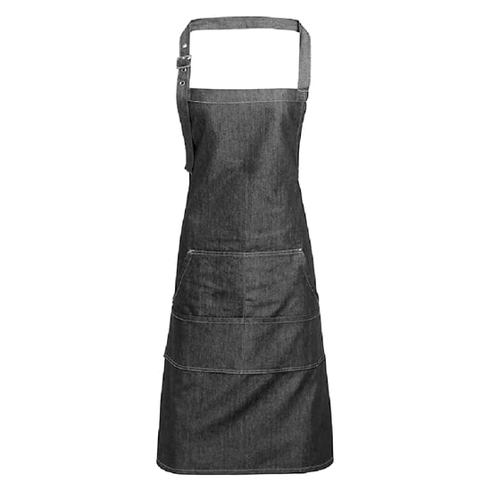 Premier Jeans Stitch Bib Apron (Black Denim) - Image 1