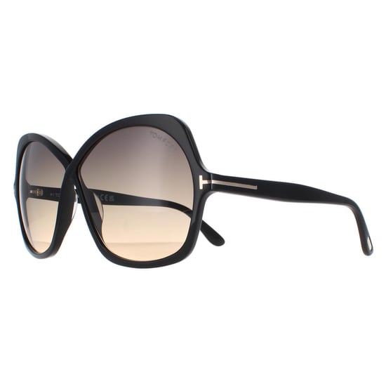 Tom Ford Butterfly Womens Shiny Black Smoke Gradient Rosemin FT1013