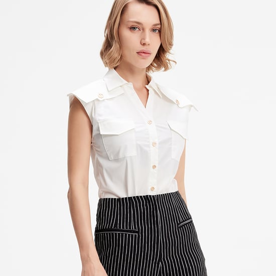 Sleeveless shirt with flaps on shoulders - Image 2