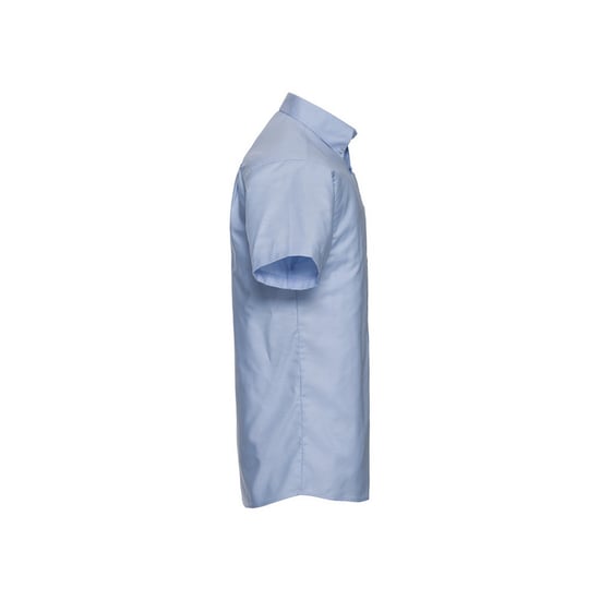 Russell Collection Mens Oxford Easy-Care Short-Sleeved Shirt (Oxford Blue) - Image 3
