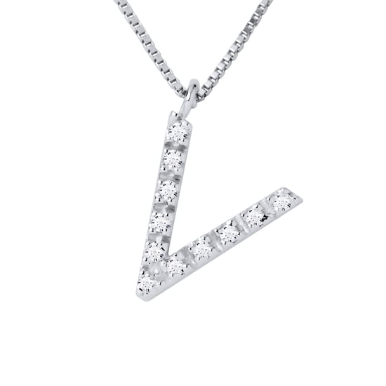 DIADEMA - Necklace with Diamonds - V -White Gold