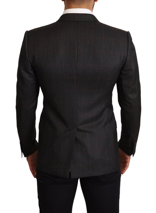 Blazer de lana gris a cuadros para hombre de Dolce & Gabbana ajuste slim - Image 5