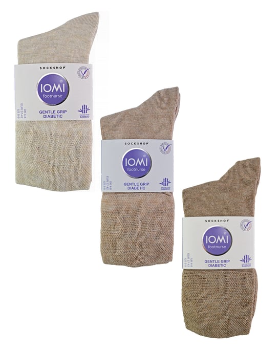 IOMI - 6 Pack Calcetines Diabéticos de Bambú para Mujer - Beige - Image 2