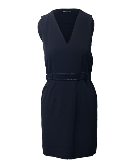 Balenciaga V-Neck Sheath Dress in Black Triacetate - Image 1