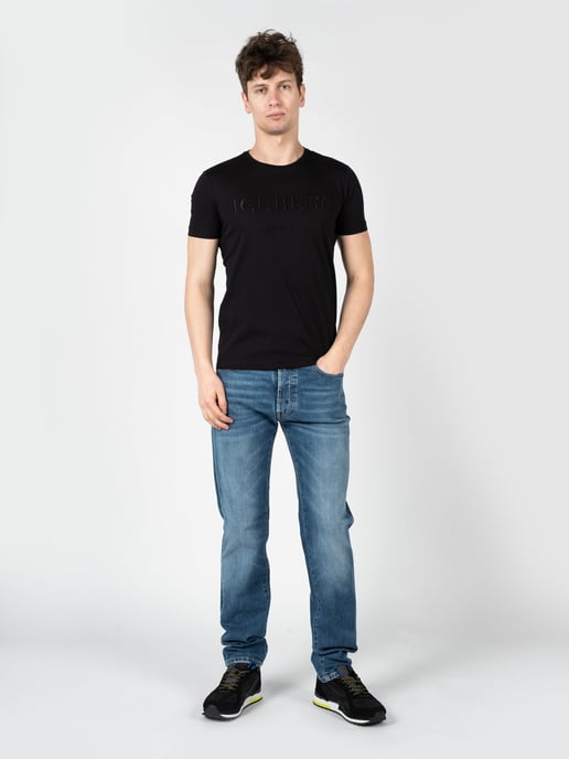 Iceberg T-Shirt C-Neck del hombre negro - Image 2