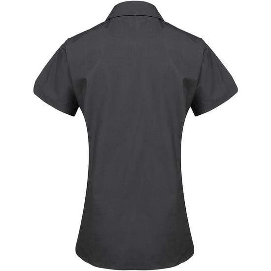 Premier Womens/Ladies Supreme Heavy Poplin Long Sleeve Work Shirt (Black) - Image 2
