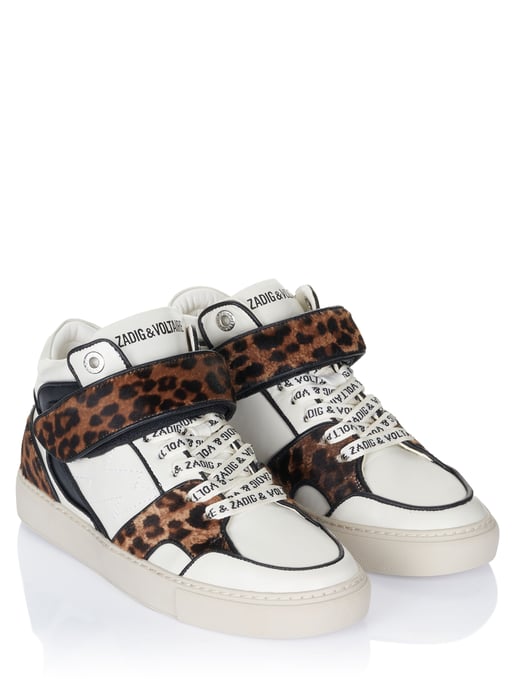 Zapatilla Zadig Voltaire Mid Flash de piel de vaca estampada - Image 2