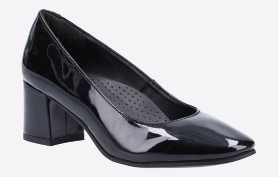 Hush Puppies MEMORY FOAM Anna Patent Court Shoes Womens - Image 2