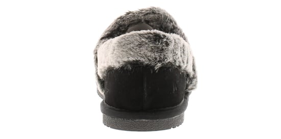 Hush Puppies Womens Slippers Full Fluffy Ariel Suede Leather black - Image 4