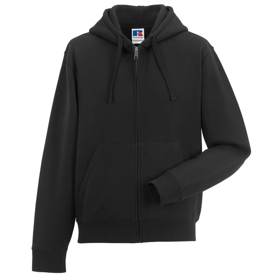 Russell Mens Authentic Full Zip Hooded Sweatshirt / Hoodie (Black) - Image 2