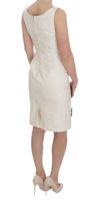 vestido de vestido de cristal brocado blanco de Dolce & Gabbana para mujer - Image 4