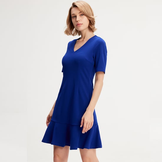 Minimalist trapeze jersey dress - Image 2