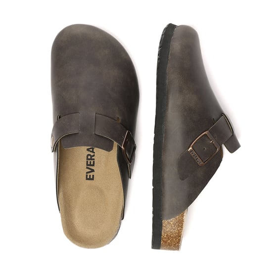 Sandalias EVER AU Men Hardhead Leather Comfort Clog - Piel engrasada marrón - Image 2