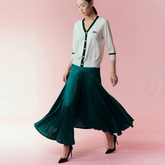 Very flared long velvet skirt - Image 5