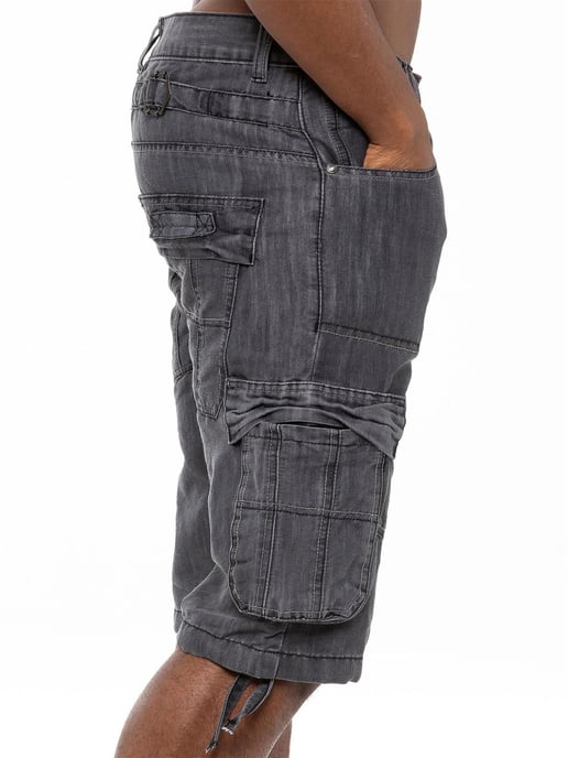 Pantalones cortos vaqueros Enzo Cargo Combat para hombre - Image 3