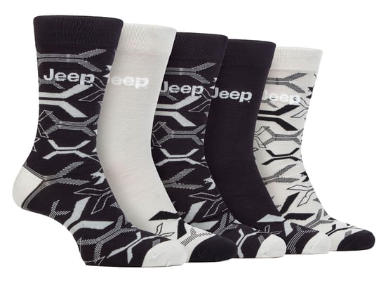 Calcetines de vestir de bambú para hombre | Jeep | Paquete de 5 calcetines de ocio transpirable para uso diario - Azul marino / Gris - Image 1