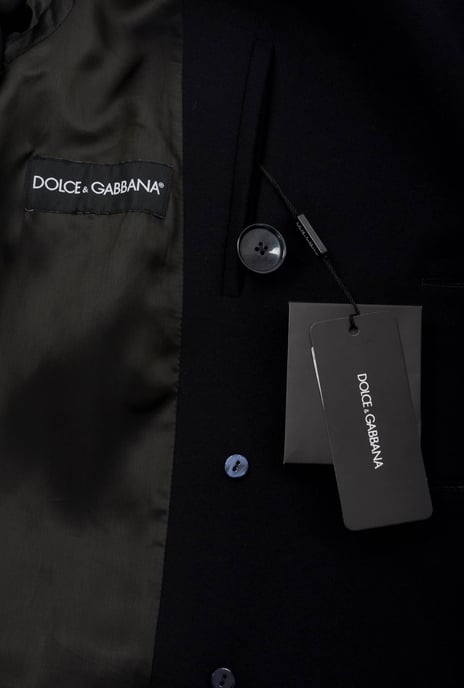 Dolce & Gabbana Men's Navy Wool Coat - Image 6