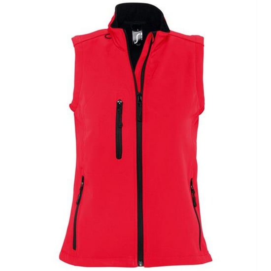 SOLS Womens/Ladies Rallye Soft Shell Bodywarmer Jacket (Red) - Image 1