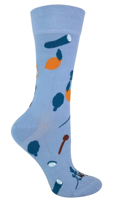 TALKIE SOCKS - Calcetines veganos de algodón azul para hombre y mujer - Image 1