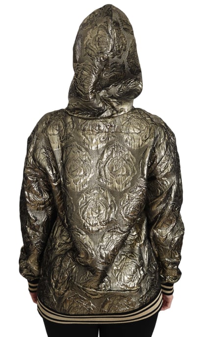 Sudadera con capucha Dolce & Gabbana I'm The Queen en jacquard dorado - Image 3