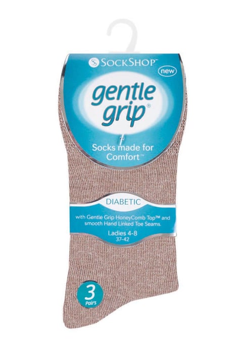 Gentle Grip - 6 Pares de Calcetines Diabéticos de Mujer con Parte Superior de Peine de Miel y Costuras de Puntera Unidas a Mano - Marrón 39 - Image 2