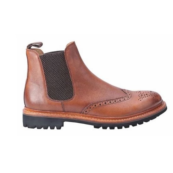 Cotswold Mens Siddington Commando Elasticated Leather Dress Boot (Brown) - Image 3