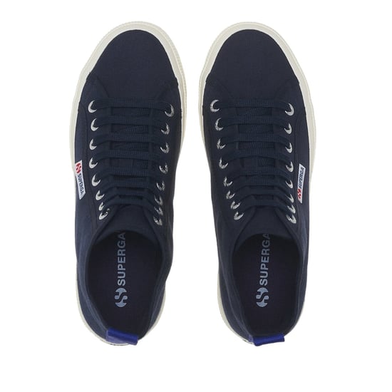 Superga Unisex Adult 2750 Cotton Mid Cut High Tops (Navy/Spectrum Blue/Avorio) - Image 4