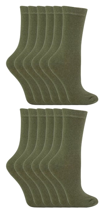 12 Pares Multipack Calcetines Casual de Algodón de Colores para Niños y Niñas - Caqui - Image 1