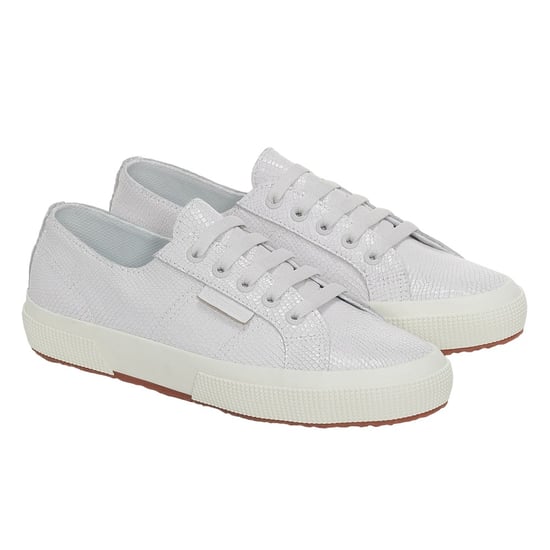 Superga Womens/Ladies 2750 Snake Print Grain Leather Trainers (Optical White) - Image 3