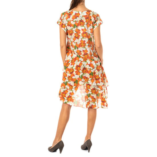 Women's V-neck wide short sleeve dress LWD008