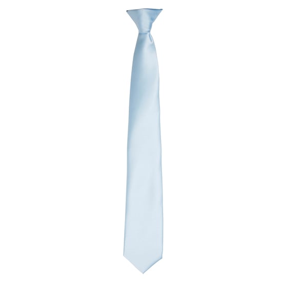 Premier Colours Mens Satin Clip Tie (Light Blue) - Image 1