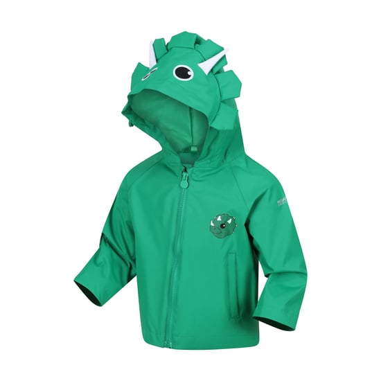 Regatta Childrens/Kids Stompy The Dinosaur Waterproof Jacket (Jellybean Green) - Image 3
