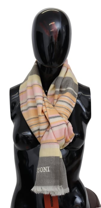 Bufanda envolvente unisex de cachemira rayada multicolor para hombre de Missoni - Image 1