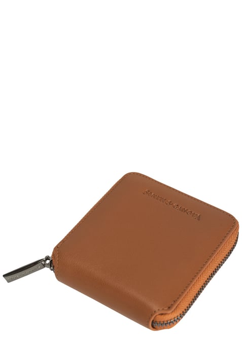 Smooth Leather Square Zip Purse