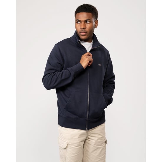 GANT Mens Regular Fit Shield Logo Full Zip Sweatshirt - Image 1