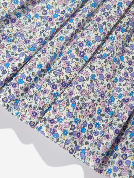 Sarah Louise Girls Cotton Flower Dress in Purple