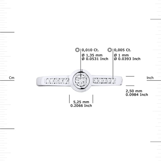 Diamond Solitaire supported 0,060 0.50 Cts Cts Illusion White Gold