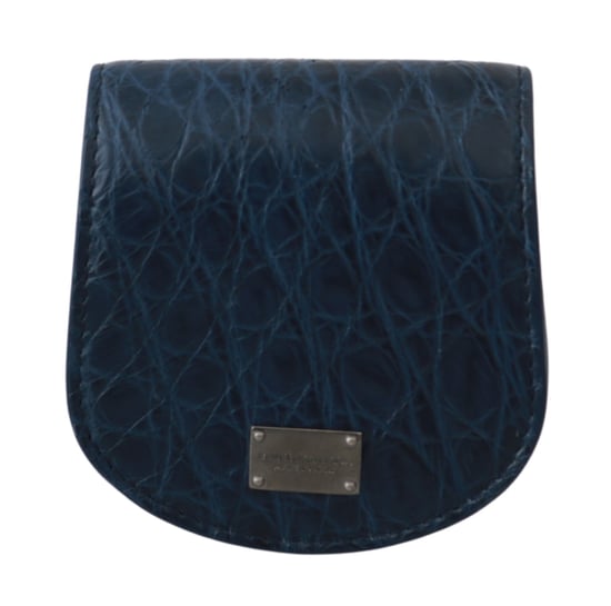 Billetera de bolsillo para hombre Dolce & Gabbana de piel exótica azul con estuche para condones - Image 1
